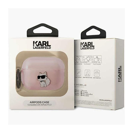 Karl Lagerfeld NFT Ikonik Choupette Kopf - AirPods Pro 2 Gehäuse (rosa)