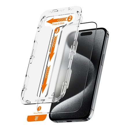 Crong EasyShield 2-Pack - Verre trempé pour iPhone 15 Pro (2 pièces)