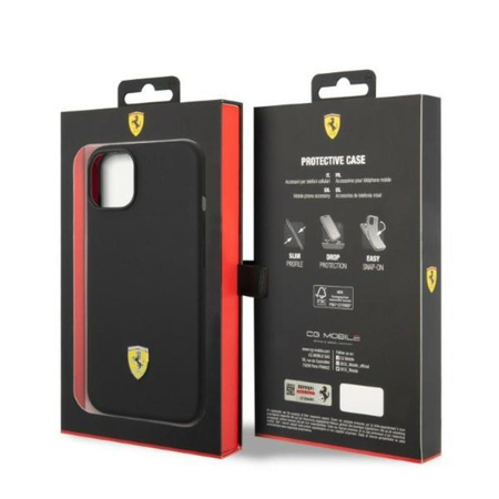 Ferrari szilikon fém logós MagSafe - iPhone 14 Plus tok (fekete)