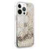 Guess Peony Liquid Glitter - Etui iPhone 13 Pro Max (złoty)