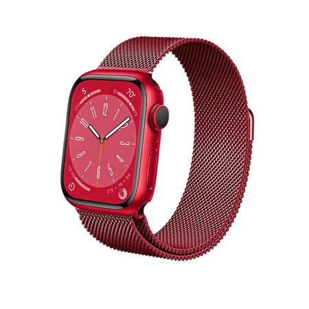 Crong Milano Steel - Řemínek z nerezové oceli pro Apple Watch 38/40/41/42 mm (červený)