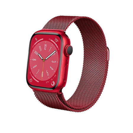Crong Milano Steel - Bracelet en acier inoxydable pour Apple Watch 38/40/41/42 mm (rouge)