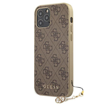 Kolekce Guess 4G Charms - pouzdro pro iPhone 12 / iPhone 12 Pro (hnědé)