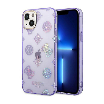 Guess Peony Glitter Case - Coque iPhone 14 (Lilas)