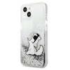 Karl Lagerfeld Liquid Glitter Choupette Fun - Etui iPhone 13 mini (srebrny)