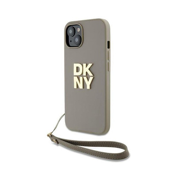 DKNY Wrist Strap Stock Logo - Hülle für iPhone 15 Plus (Beige)