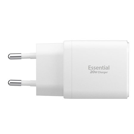 Spigen Essential EE202EU GaN Pro - Caricabatterie da muro USB-C + USB-A 20W (bianco)