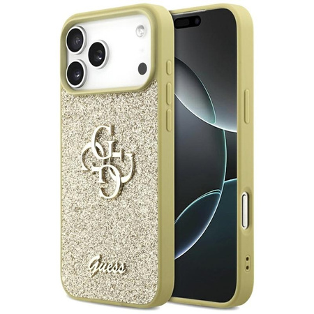 ETUI DO IPHONE 17 PRO MAX ZŁOTE GUESS ORYGINALNE BROKATOWE ELEGANCKIE CASE