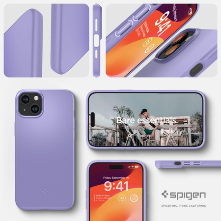 Spigen Thin Fit - tok iPhone 15 készülékhez (lila)