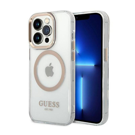 Pouzdro Guess Metal Outline Magsafe - iPhone 14 Pro Max (průhledné)