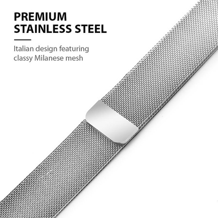 Crong Milano Steel - Bracelet en acier inoxydable pour Apple Watch 38/40/41/42 mm (argent)