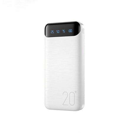 WEKOME WP-163 - Banque d'énergie 20000 mAh Super Charging 2xUSB-A LED (Blanc)