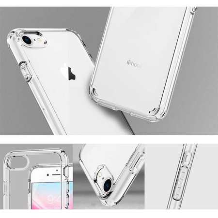 Spigen Ultra Hybrid - Coque pour iPhone SE 2022 / SE 2020 / 8 / 7 (Transparent)