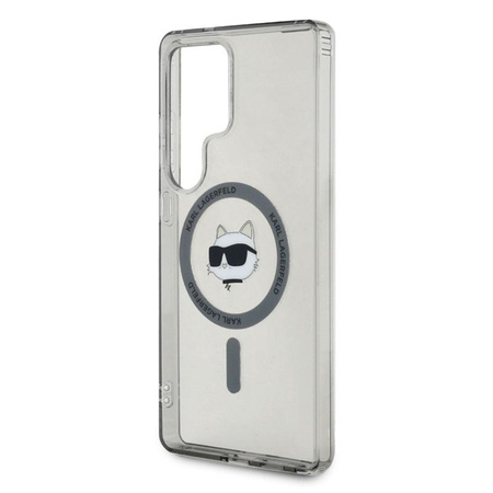 Karl Lagerfeld Bouton Tête de Choupette Logo imprimé MagSafe - Étui Samsung Galaxy S25 Ultra (noir)