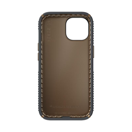 Speck Presidio2 Grip - pouzdro pro iPhone 15 (Charcoal Grey / Cool Bronze / White)