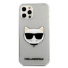 Karl Lagerfeld Choupette Head Glitter - pouzdro pro iPhone 12 Pro Max (stříbrné)