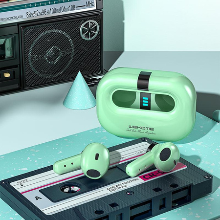 WEKOME VA06 Vanguard sorozat - V5.2 TWS vezeték nélküli Bluetooth fejhallgató töltőtokkal (zöld)