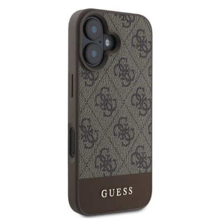 Guess 4G Bottom Stripe – Pouzdro pro iPhone 16 (hnědé)