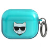 Karl Lagerfeld Choupette Head - Pouzdro na Airpods Pro (fluo modré)