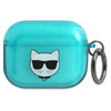 Karl Lagerfeld Choupette Head - Étui Airpods Pro (bleu fluo)