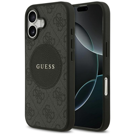 ETUI DO IPHONE 17 do MAGSAFE GUESS ORYGINALNE CZARNE SKÓRZANE MODNE CASE