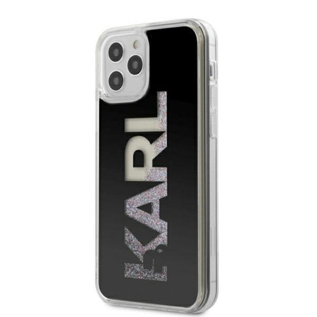 Logo Karl Lagerfeld Karl Liquid Glitter Multi - Coque pour iPhone 12 / iPhone 12 Pro (noir)
