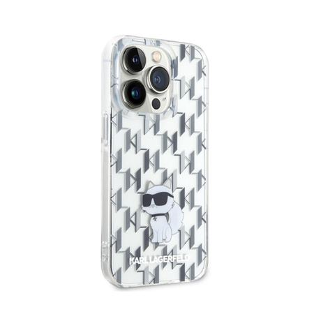 Karl Lagerfeld Monogram Choupette - Coque iPhone 15 Pro (Transparent)