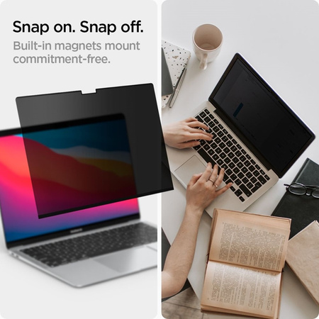 Spigen SafeView Privacy - Adatvédelmi fólia MacBook Air 13.6" M4 (2025) / M3 (2024) / M2 (2022) laptophoz