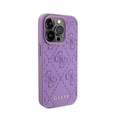 Guess Leather 4G Stamped - iPhone 15 Pro Case (violet)