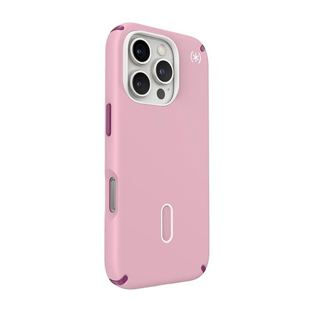 Speck Presidio2 Pro ClickLock & MagSafe - iPhone 16 Pro Case (Wednesday Pink / Boysenberry Purple / White)