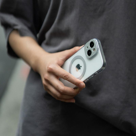 Moshi iGlaze MagSafe - Coque pour iPhone 15 Plus (Gris Météorite)