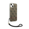 Guess 4G Print Cord - Case with lanyard iPhone 14 (brown)