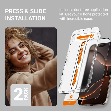 Crong EasyShield 2-Pack - Verre trempé pour iPhone 16 Pro Max (2 pièces)