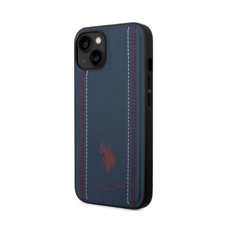 US Polo Assn Leather Stitch - pouzdro pro iPhone 14 Plus (tmavě modré)