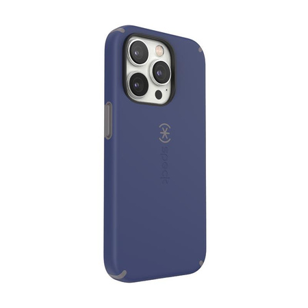 Speck CandyShell Pro - iPhone 14 Pro Tasche mit MICROBAN Beschichtung (Preußisch Blau / Wolkig Grau)