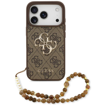 ETUI DO IPHONE 17 PRO GUESS BRĄZOWE ORYGINALNE ZE SMYCZĄ ELEGANCKIE MODNE