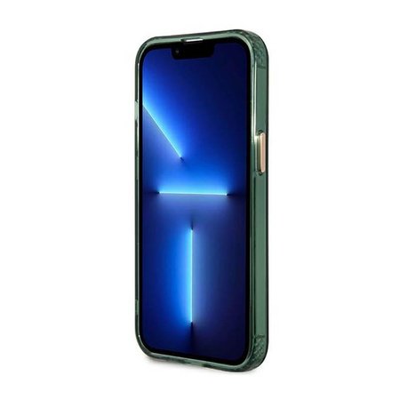 Guess Gold Outline Transluzentes MagSafe - Hülle für iPhone 13 Pro (Grün)