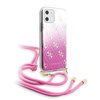 Guess 4G Gradient Hard Case - Coque avec dragonne amovible iPhone 11 (Rose)