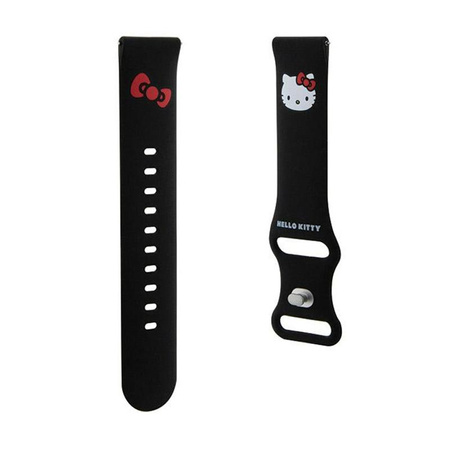 Hello Kitty Silikonová hlava kočičky - univerzální řemínek pro chytré hodinky 20 mm (černý)