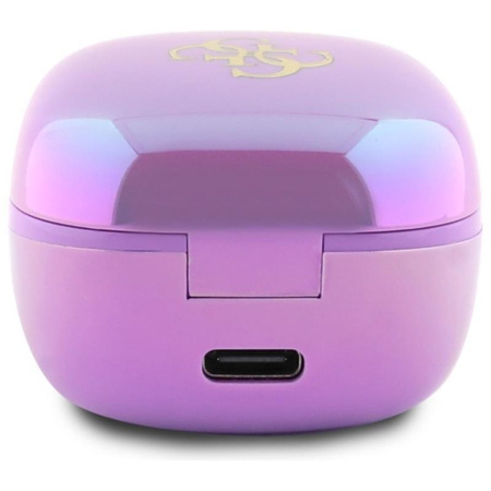 Guess 4G Printed Logo - TWS Casque Bluetooth + étui de chargement (violet)