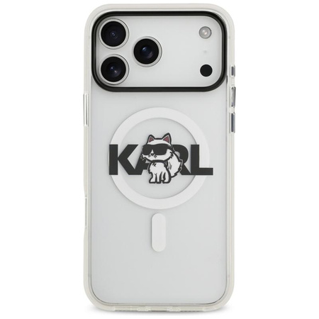 Karl Lagerfeld IML Choupette Sketch Logo MagSafe - Pouzdro pro iPhone 17 Pro (průhledné)