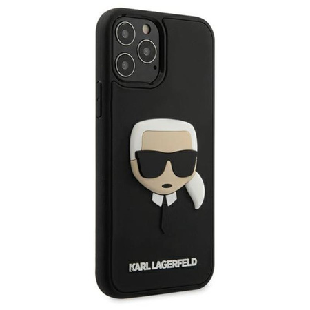 Karl Lagerfeld 3D Rubber Karl`s Head - Coque iPhone 12 Pro Max (noir)