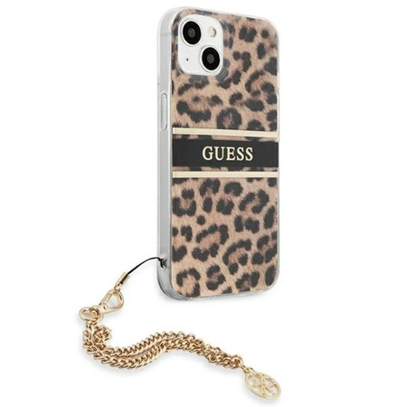 Guess Leopard Gold Chain - Etui iPhone 13