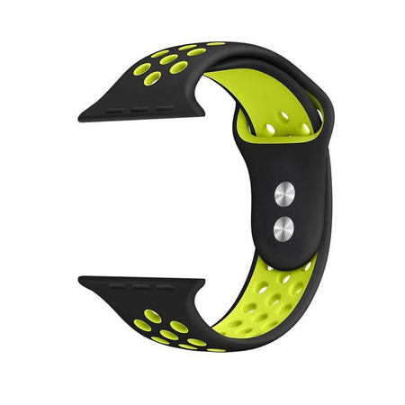 Crong Duo Sport – Strap for Apple Watch 38/40/41/42 mm (black/lime)