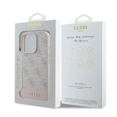 Guess 4G Bottom Stripe - iPhone 16 Pro Max Tasche (rosa)