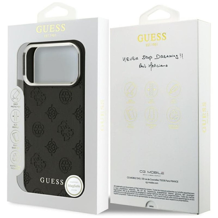 Guess Peony Hot Stamp Script MagSafe - Case iPhone 17 Pro Max (black)