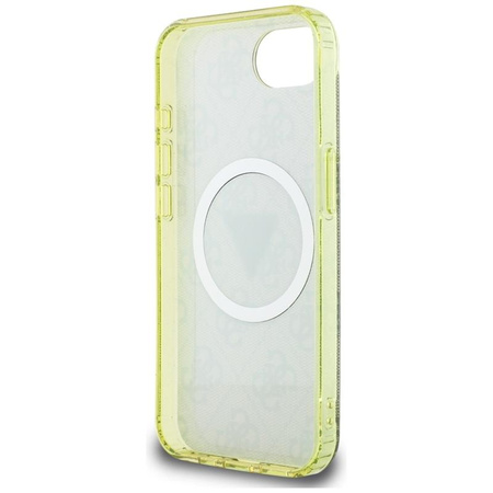 Guess IML Metal Glitter 4G Circle Triangle MagSafe - Etui do iPhone 16e (brązowy)