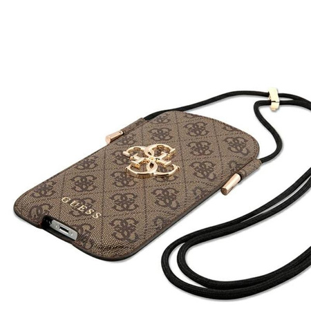 Guess 4G Big Metal Logo Pouch - Torebka na telefon L max 6.7" (brązowy)