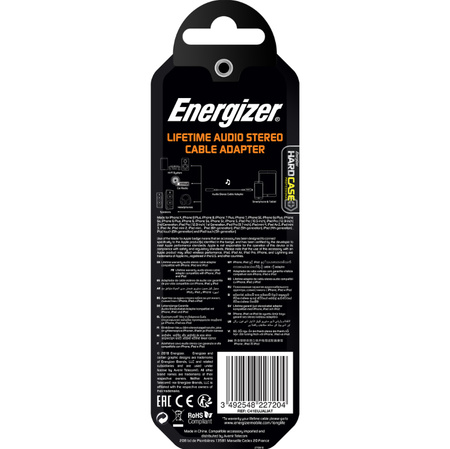 Energizer HardCase - Audio adaptér Lightning - 3,5 mm jack MFi certifikovaný 11 cm EU (bílý)
