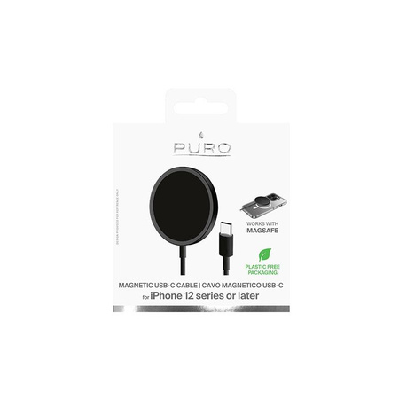 Puro Magnetic Charging Cable USB-C Magsafe - 15W inductive wireless charger (black)